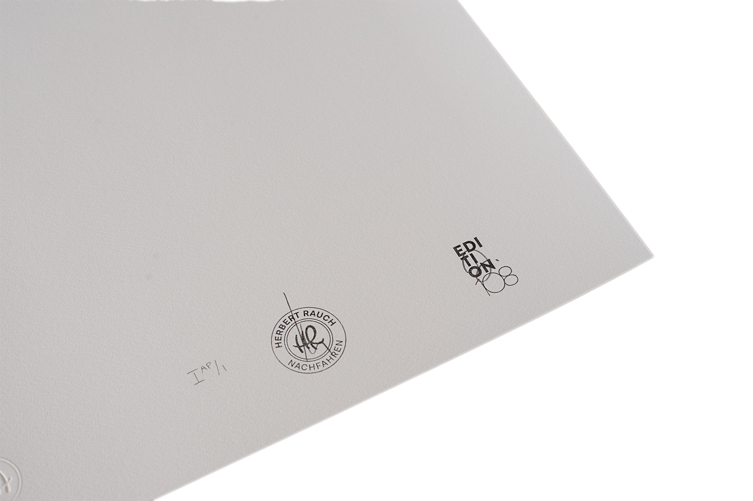 Detailfoto der Rückseite eines Fotoprints von Herbert Rauch
